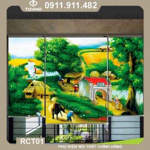 Rèm cuốn in tranh Đồng quê Việt Nam RCT01